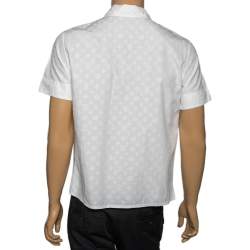 Louis Vuitton White Logo Detail Cotton Baseball Shirt S