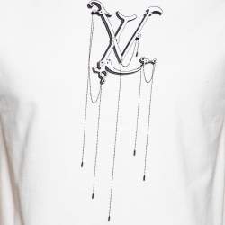 Louis Vuitton White Cotton LV Pendant Crew Neck Short Sleeve T-shirt XS