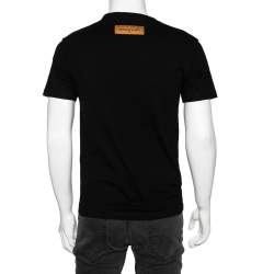 Louis Vuitton Black Cotton LV Stitched Crew Neck T-shirt S