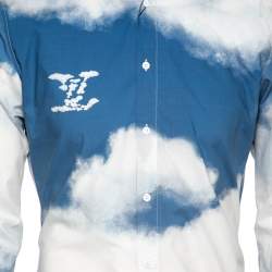 Louis Vuitton Blue Cloud Print Cotton Long Sleeve Shirt S