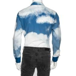 Louis Vuitton Blue Cloud Print Cotton Long Sleeve Shirt S