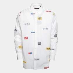 Louis Vuitton White Cotton Printed Long Sleeve Shirt L