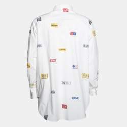 Louis Vuitton White Cotton Printed Long Sleeve Shirt L