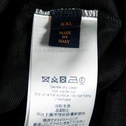 مملوكة مسبقًا Louis Vuitton Black Textured Cotton Polo T-Shirt XXL