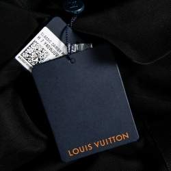 مملوكة مسبقًا Louis Vuitton Black Textured Cotton Polo T-Shirt XXL