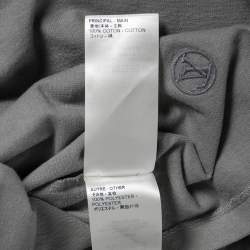 Pre Owned Louis Vuitton Grey Cotton Padded Embroidered Plastron Crew Neck T-Shirt XL