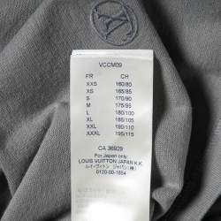 Pre Owned Louis Vuitton Grey Cotton Padded Embroidered Plastron Crew Neck T-Shirt XL