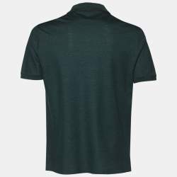 Pre Owned Louis Vuitton Green Cotton Pique Polo T-Shirt L