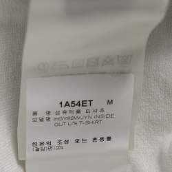 Pre Owned Louis Vuitton White Cotton Logo Embroidered Long Sleeve T-Shirt M