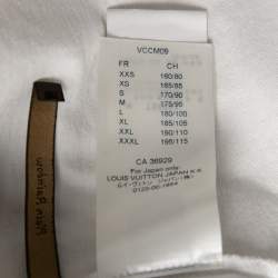 Pre Owned Louis Vuitton White Cotton Logo Embroidered Long Sleeve T-Shirt M