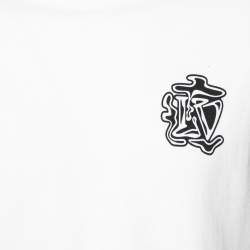 Louis Vuitton White Cotton Smoke Printed T-Shirt S
