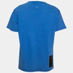 Pre Owned Louis Vuitton Blue Cotton Inside Out Short Sleeve Crew Neck T-Shirt M
