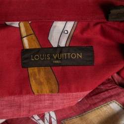 Louis Vuitton Red Tools Printed Cotton Button Front Shirt M