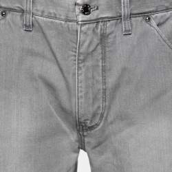 Louis Vuitton Grey Quatrefoil Denim Jeans L