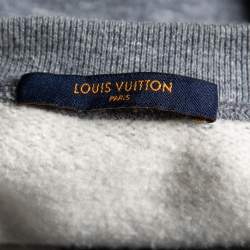 Louis Vuitton Light Blue Knit LV Embroidered Crew Neck Sweatshirt XS