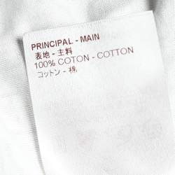 Pre Owned Louis Vuitton White Cracked Print Jersey T-Shirt XL