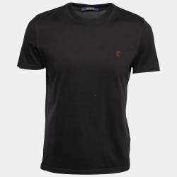 Louis Vuitton Black Cotton Logo Embroidered Short Sleeve T-Shirt S Louis  Vuitton