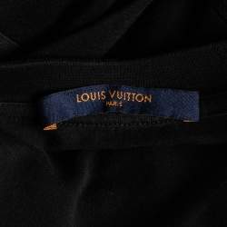 Louis Vuitton Black Cotton Logo Embroidered Short Sleeve T-Shirt S