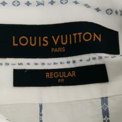 Louis Vuitton White Cotton Logo Embroidered Button Front Shirt L
