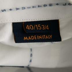 Louis Vuitton White Cotton Logo Embroidered Button Front Shirt L