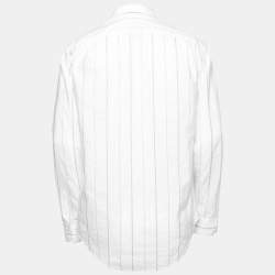 Louis Vuitton White Cotton Logo Embroidered Button Front Shirt M Louis  Vuitton