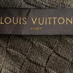 Louis Vuitton Grey Damier Knit Wool Long Sleeve Jumper S 