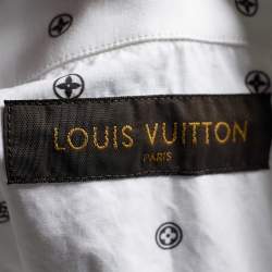 Louis Vuitton White Monogram Print Cotton Short Sleeve Shirt M