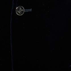 Louis Vuitton Navy Blue Velvet Button Front Blazer M