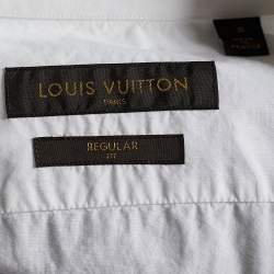 Louis Vuitton White Logo Print Cotton Button Front Shirt S