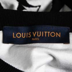 Louis Vuitton Black Cotton Graphic Intarsia Crew Neck T-Shirt L
