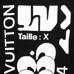 Louis Vuitton Black Cotton Graphic Intarsia Crew Neck T-Shirt L