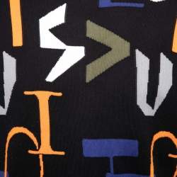 Louis Vuitton Multicolor Logo Printed Knit Crew Neck T-Shirt M