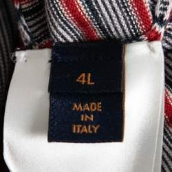 Pre Owned تي شيرت بولو لوي فيتون قطن مخطط أحمر بسحاب مقاس كبير جداً جدأً جداً جداً (اكس اكس اكس اكس لارج)