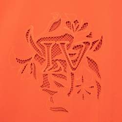 Louis Vuitton Orange Jersey Embroidered Short Sleeve T-Shirt M