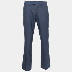 مملوكة مسبقًا Louis Vuitton Navy Blue Wool Tailored Trousers XL