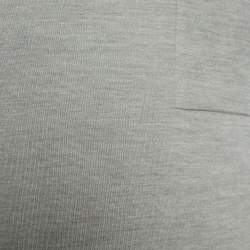 Pre Owned Louis Vuitton Grey Silk & Cotton Knit Logo Detail T-Shirt M 