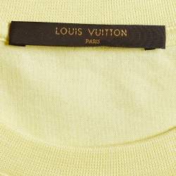 مملوكة مسبقًا تي شيرت لوي فيتون جيرسيه أصفر فاتح برقبة مستديرة مقاس صغير - سمول