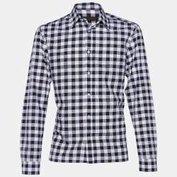 Louis Vuitton Navy Blue Damier Check Print Cotton Long Sleeve Shirt XL Louis  Vuitton
