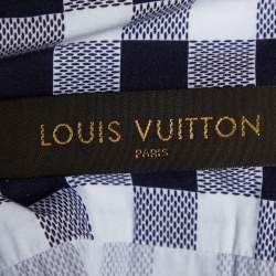 Louis Vuitton Navy Blue Damier Check Print Cotton Long Sleeve Shirt XL