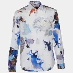 Louis Vuitton White Paint Splatter Print Cotton Regular Fit Shirt