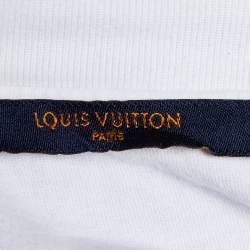 Pre Owned تي شيرت لوي فيتون قطن أبيض مطبوع مقاس كبير جدًا - إكس لارج