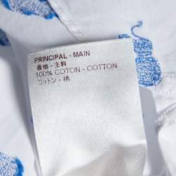 Pre Owned Louis Vuitton White Lion Emblem Jacquard Cotton Long Sleeve Shirt XL