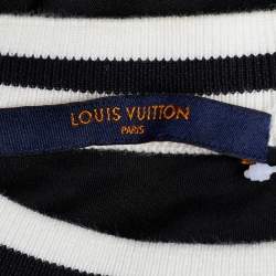 مملوكة مسبقًا تي شيرت لوي فيتون قطن مطرز  LV مقلوبة أسود مقاس كبير جدًا - إكس لارج