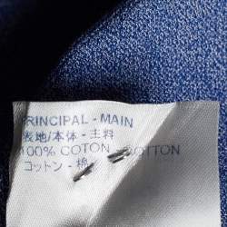 Louis Vuitton Blue Melange Cotton Polo T-Shirt L