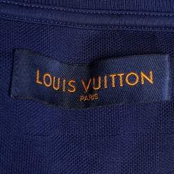 Pre Owned Louis Vuitton Navy Blue Cotton Polo T-Shirt L