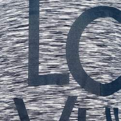 Louis Vuitton Dark Blue Logo Print Striped Cotton Knit T-Shirt XL