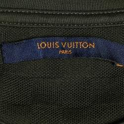 Pre Owned Louis Vuitton Dark Green Cotton Damier Pocket Detail Crew Neck T-Shirt XL