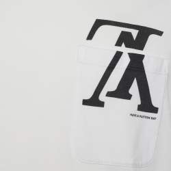 Louis Vuitton White Jersey Upside Down Logo Print T-Shirt L