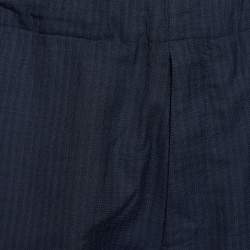 مملوكة مسبقًا بنطلون لوي فيتون صوف مخطط أزرق كحلي مقاس كبير - لارج الخصر 33"