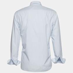 Louis Vuitton Light Blue Logo Jacquard Striped Cotton Regular Fit Shirt XXL  Louis Vuitton